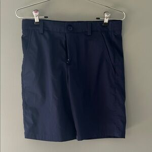 Under Armour Navy Flat-Front Performance Shorts. Golf